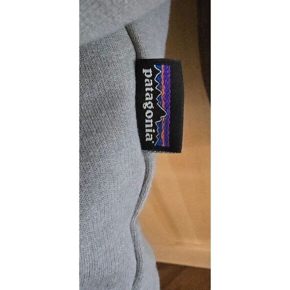 Patagonia Mens Grey/Brown Long Sleeve Raglan Shirt With Logo Print  gorpcore - Picture 5 of 6